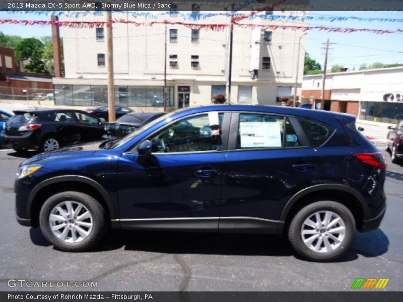 Stormy Blue Mica / Sand 2013 Mazda CX-5 Sport AWD