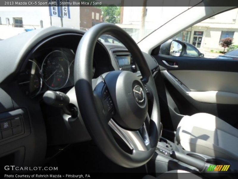 Stormy Blue Mica / Sand 2013 Mazda CX-5 Sport AWD