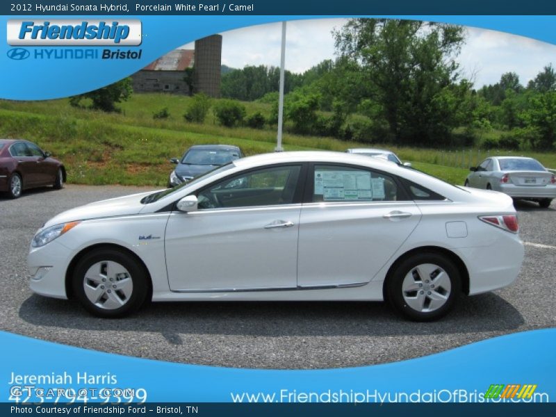 Porcelain White Pearl / Camel 2012 Hyundai Sonata Hybrid