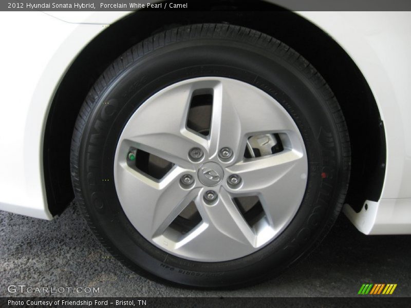 Porcelain White Pearl / Camel 2012 Hyundai Sonata Hybrid