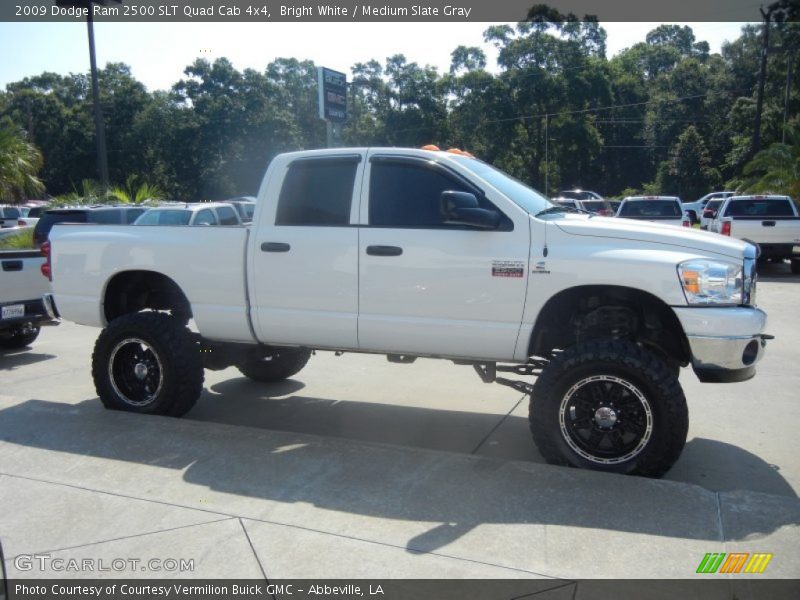 Bright White / Medium Slate Gray 2009 Dodge Ram 2500 SLT Quad Cab 4x4