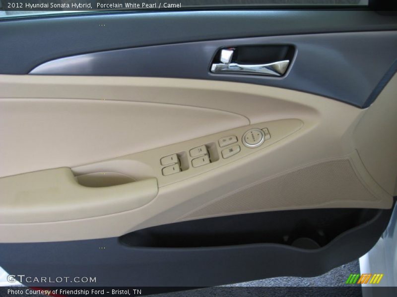 Porcelain White Pearl / Camel 2012 Hyundai Sonata Hybrid