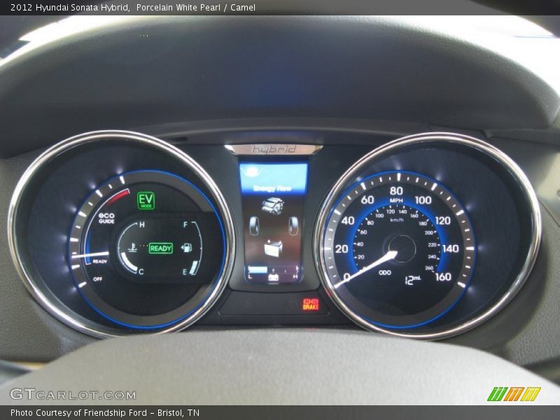 Porcelain White Pearl / Camel 2012 Hyundai Sonata Hybrid