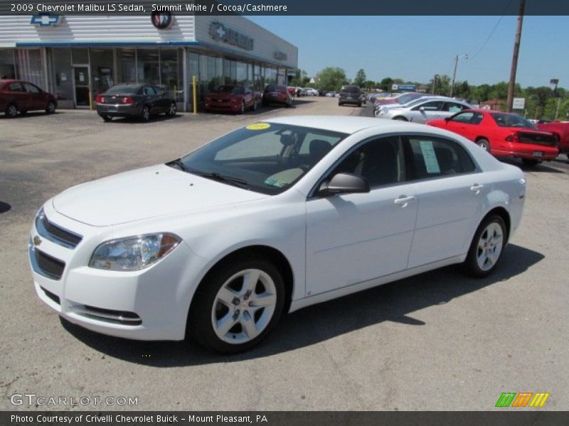 Summit White / Cocoa/Cashmere 2009 Chevrolet Malibu LS Sedan