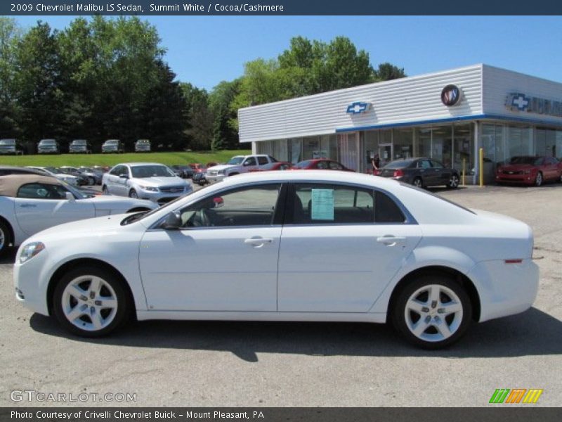 Summit White / Cocoa/Cashmere 2009 Chevrolet Malibu LS Sedan
