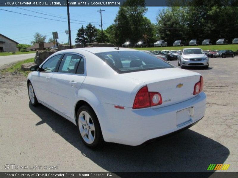 Summit White / Cocoa/Cashmere 2009 Chevrolet Malibu LS Sedan