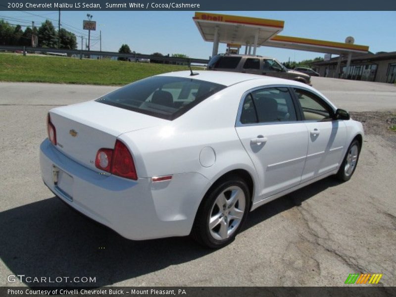 Summit White / Cocoa/Cashmere 2009 Chevrolet Malibu LS Sedan