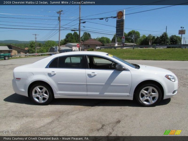 Summit White / Cocoa/Cashmere 2009 Chevrolet Malibu LS Sedan