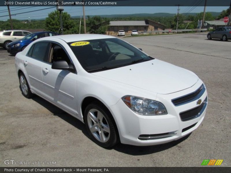 Summit White / Cocoa/Cashmere 2009 Chevrolet Malibu LS Sedan