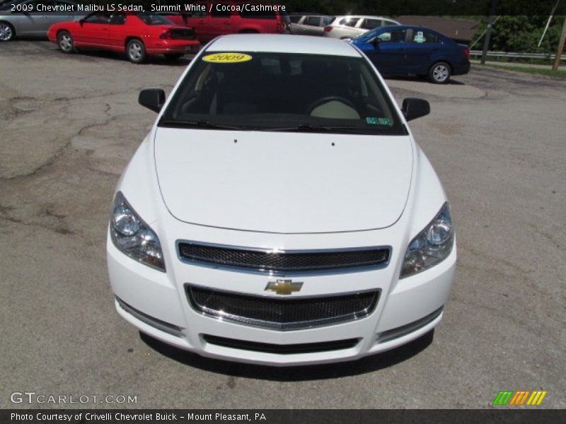 Summit White / Cocoa/Cashmere 2009 Chevrolet Malibu LS Sedan