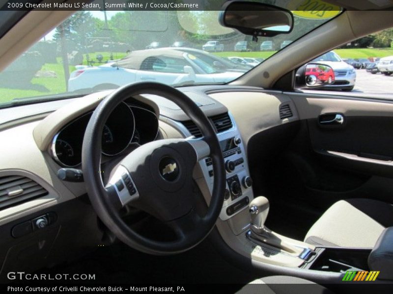 Summit White / Cocoa/Cashmere 2009 Chevrolet Malibu LS Sedan