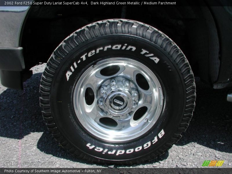 Dark Highland Green Metallic / Medium Parchment 2002 Ford F250 Super Duty Lariat SuperCab 4x4