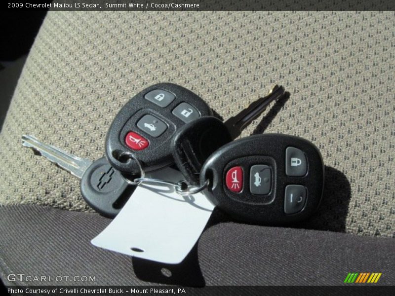 Summit White / Cocoa/Cashmere 2009 Chevrolet Malibu LS Sedan
