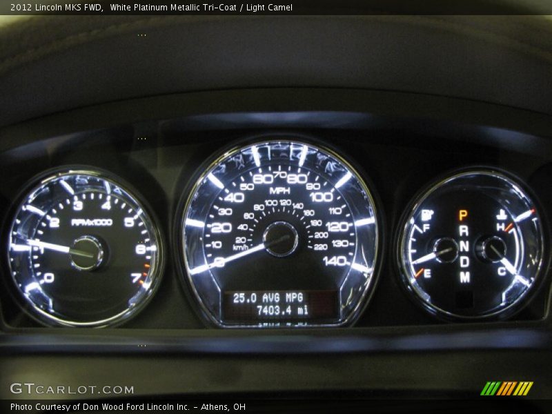 White Platinum Metallic Tri-Coat / Light Camel 2012 Lincoln MKS FWD