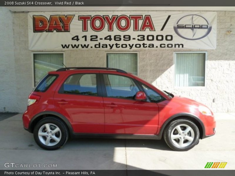 Vivid Red / Black 2008 Suzuki SX4 Crossover