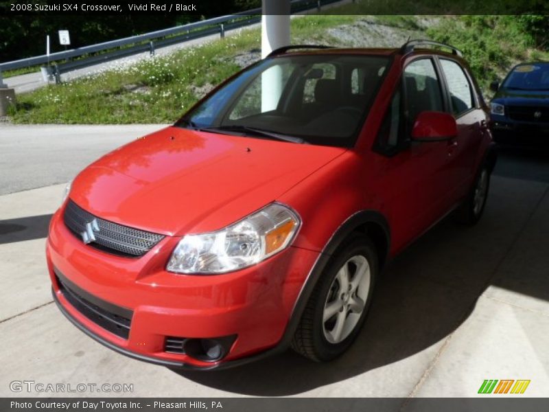 Vivid Red / Black 2008 Suzuki SX4 Crossover