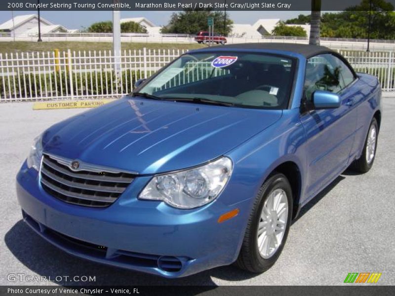 Marathon Blue Pearl / Dark Slate Gray/Light Slate Gray 2008 Chrysler Sebring Touring Convertible
