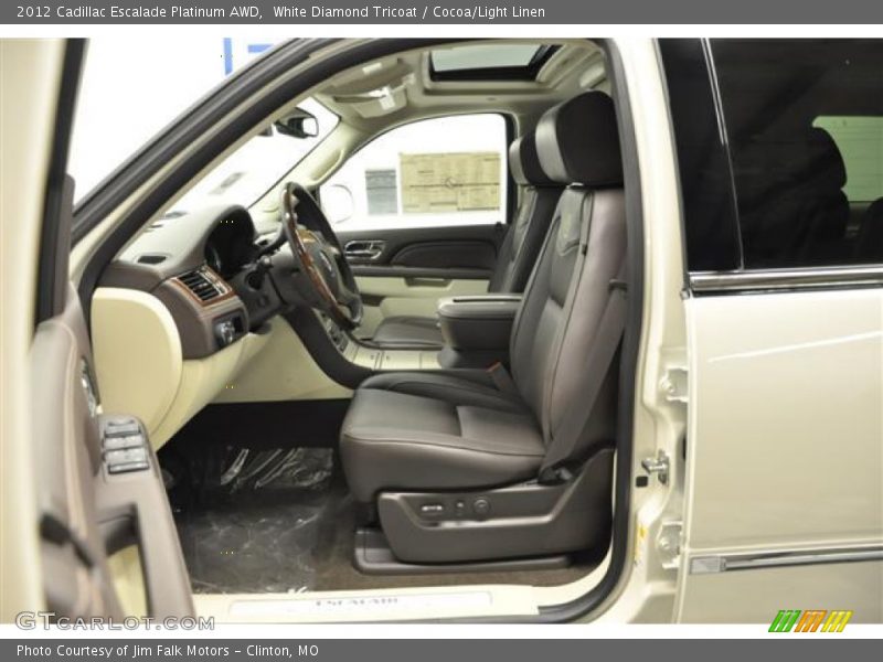 White Diamond Tricoat / Cocoa/Light Linen 2012 Cadillac Escalade Platinum AWD