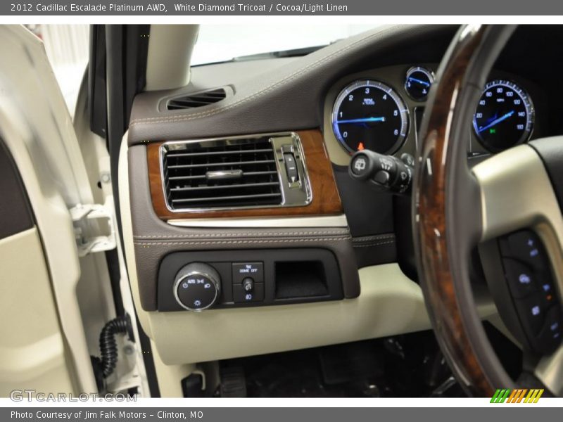 White Diamond Tricoat / Cocoa/Light Linen 2012 Cadillac Escalade Platinum AWD