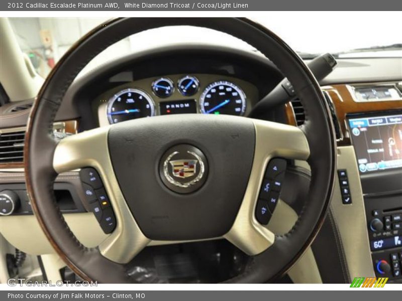 White Diamond Tricoat / Cocoa/Light Linen 2012 Cadillac Escalade Platinum AWD