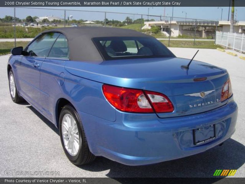 Marathon Blue Pearl / Dark Slate Gray/Light Slate Gray 2008 Chrysler Sebring Touring Convertible