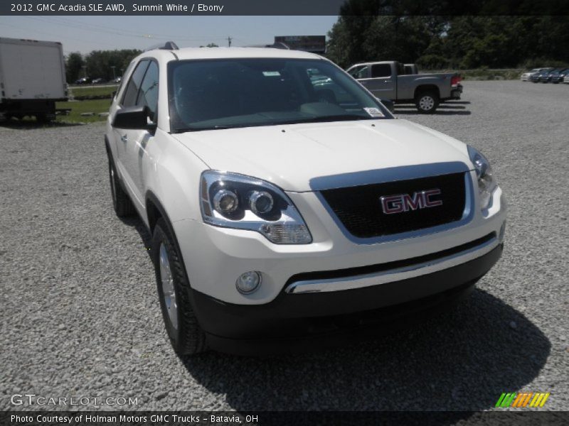 Summit White / Ebony 2012 GMC Acadia SLE AWD