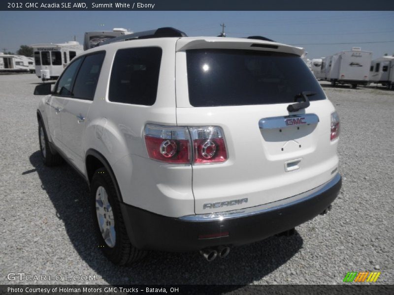 Summit White / Ebony 2012 GMC Acadia SLE AWD