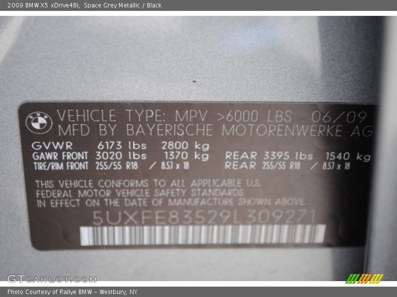 Space Grey Metallic / Black 2009 BMW X5 xDrive48i