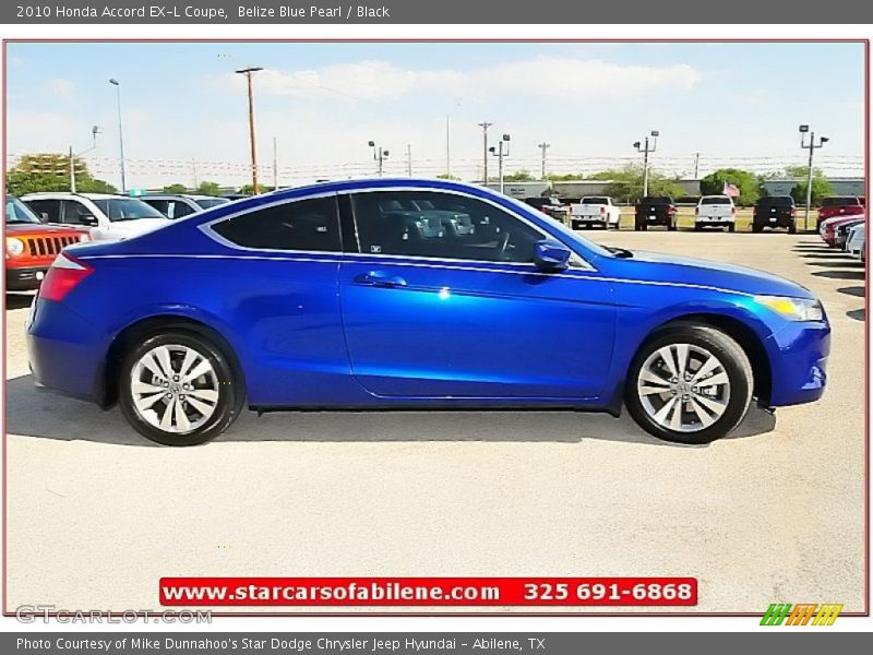 Belize Blue Pearl / Black 2010 Honda Accord EX-L Coupe