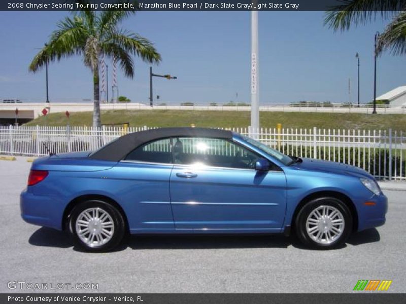 Marathon Blue Pearl / Dark Slate Gray/Light Slate Gray 2008 Chrysler Sebring Touring Convertible
