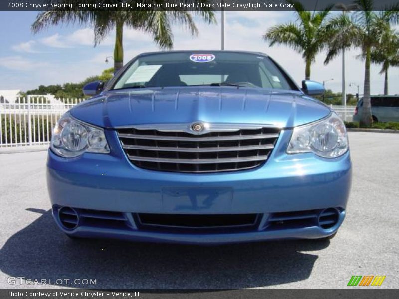 Marathon Blue Pearl / Dark Slate Gray/Light Slate Gray 2008 Chrysler Sebring Touring Convertible