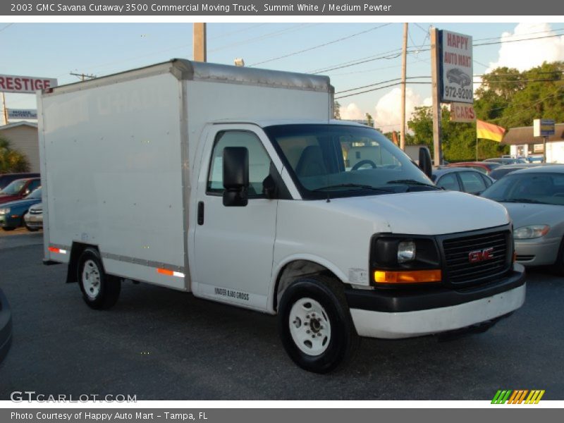 Summit White / Medium Pewter 2003 GMC Savana Cutaway 3500 Commercial Moving Truck