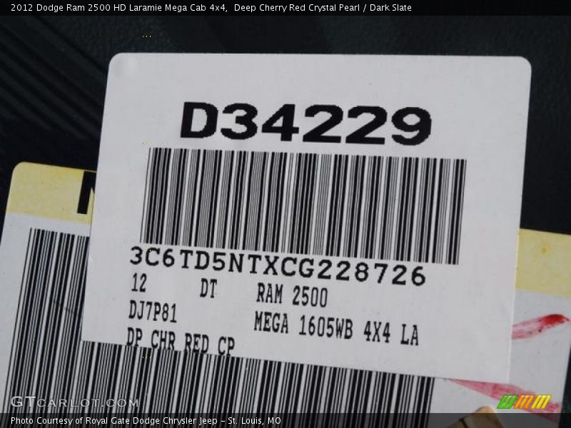 Deep Cherry Red Crystal Pearl / Dark Slate 2012 Dodge Ram 2500 HD Laramie Mega Cab 4x4
