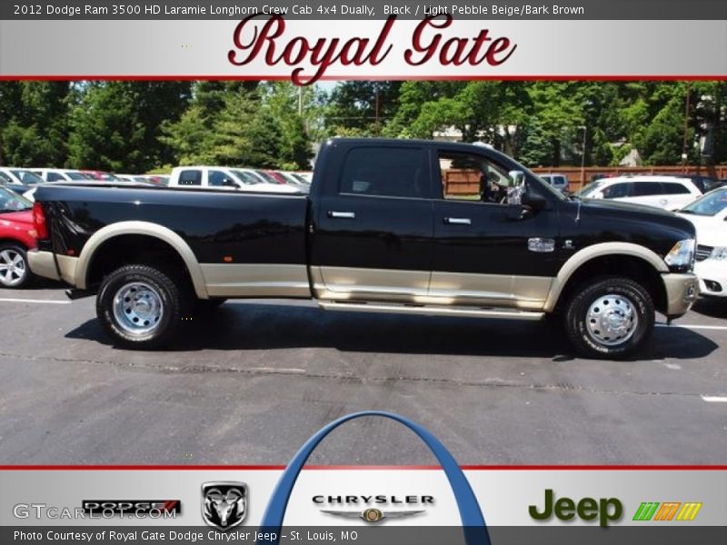 Black / Light Pebble Beige/Bark Brown 2012 Dodge Ram 3500 HD Laramie Longhorn Crew Cab 4x4 Dually