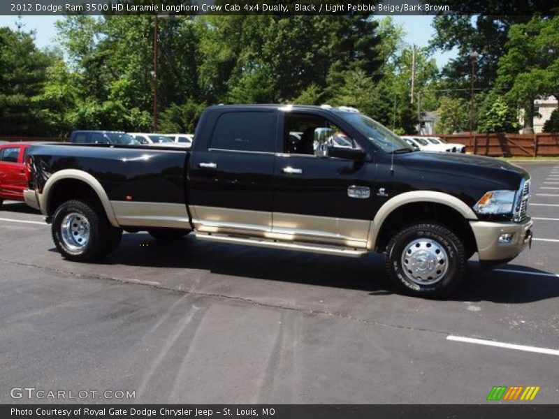 Black / Light Pebble Beige/Bark Brown 2012 Dodge Ram 3500 HD Laramie Longhorn Crew Cab 4x4 Dually