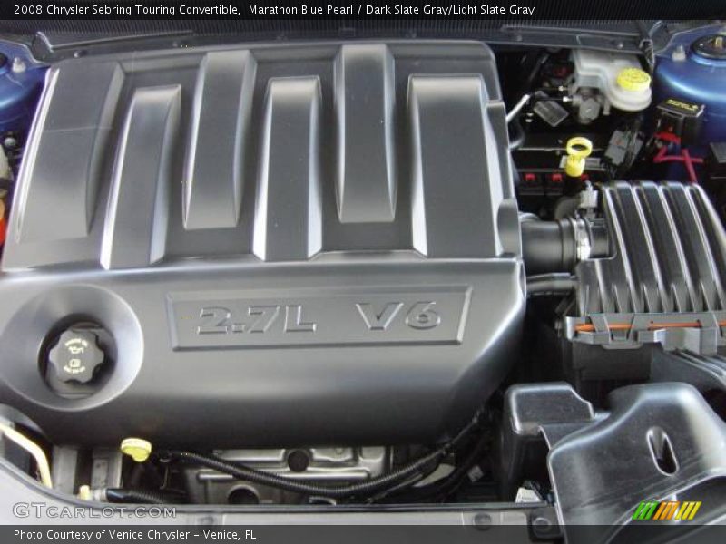 Marathon Blue Pearl / Dark Slate Gray/Light Slate Gray 2008 Chrysler Sebring Touring Convertible