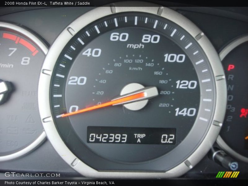 Taffeta White / Saddle 2008 Honda Pilot EX-L