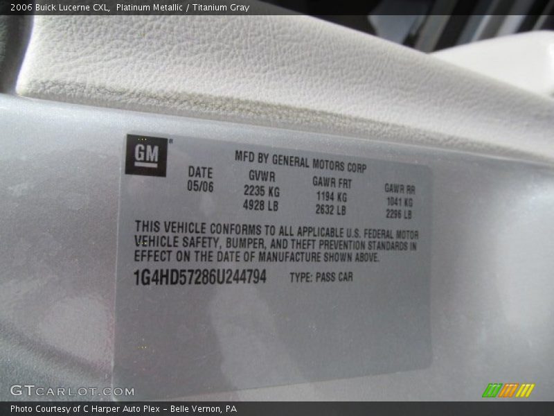 Platinum Metallic / Titanium Gray 2006 Buick Lucerne CXL