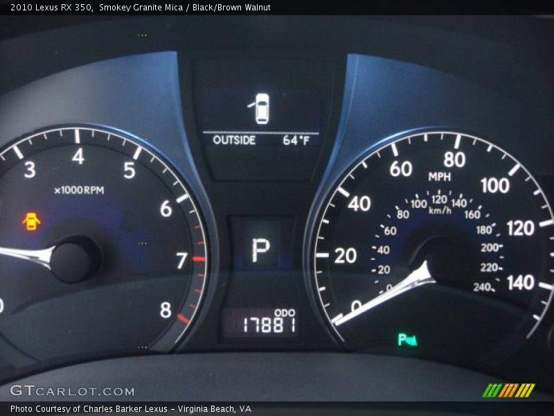 Smokey Granite Mica / Black/Brown Walnut 2010 Lexus RX 350