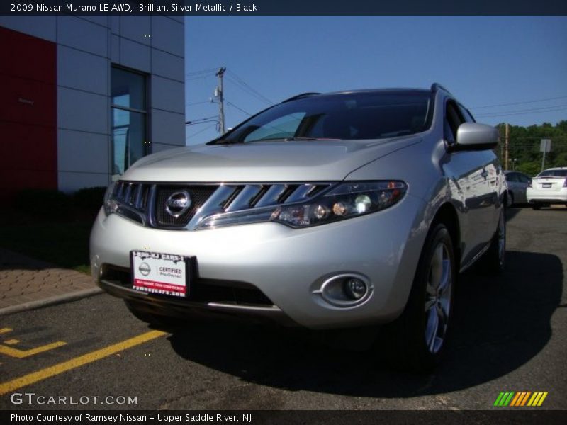 Brilliant Silver Metallic / Black 2009 Nissan Murano LE AWD
