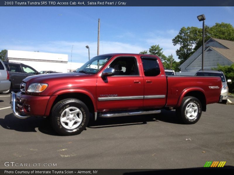 Salsa Red Pearl / Gray 2003 Toyota Tundra SR5 TRD Access Cab 4x4