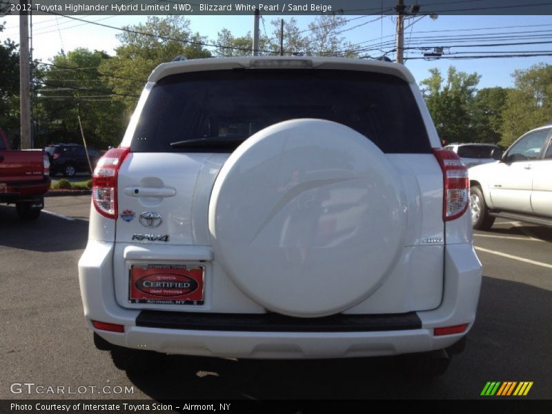 Blizzard White Pearl / Sand Beige 2012 Toyota Highlander Hybrid Limited 4WD