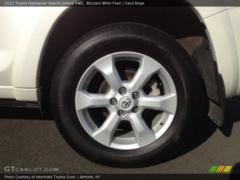 Blizzard White Pearl / Sand Beige 2012 Toyota Highlander Hybrid Limited 4WD