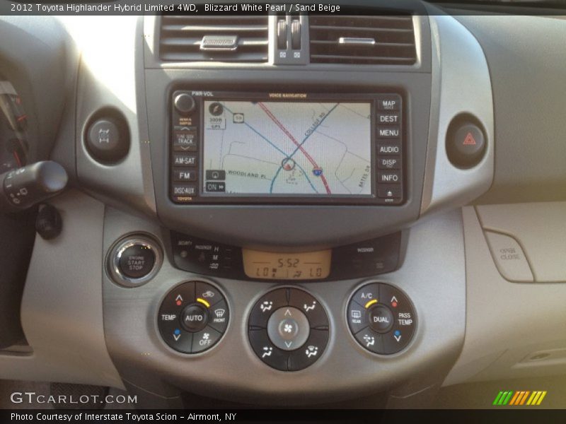 Blizzard White Pearl / Sand Beige 2012 Toyota Highlander Hybrid Limited 4WD