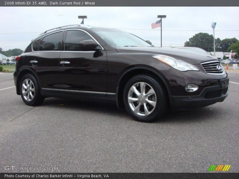 Dark Currant Red / Wheat 2008 Infiniti EX 35 AWD