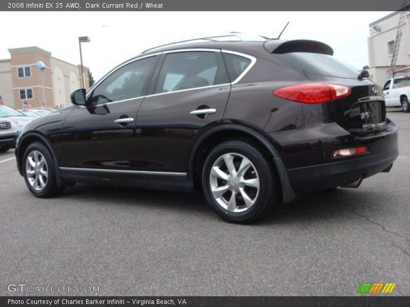 Dark Currant Red / Wheat 2008 Infiniti EX 35 AWD