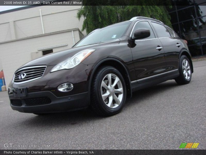 Dark Currant Red / Wheat 2008 Infiniti EX 35 AWD