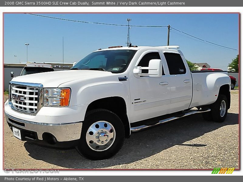 Summit White / Very Dark Cashmere/Light Cashmere 2008 GMC Sierra 3500HD SLE Crew Cab Dually