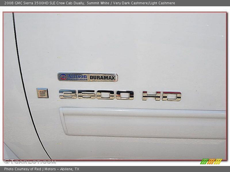 Summit White / Very Dark Cashmere/Light Cashmere 2008 GMC Sierra 3500HD SLE Crew Cab Dually