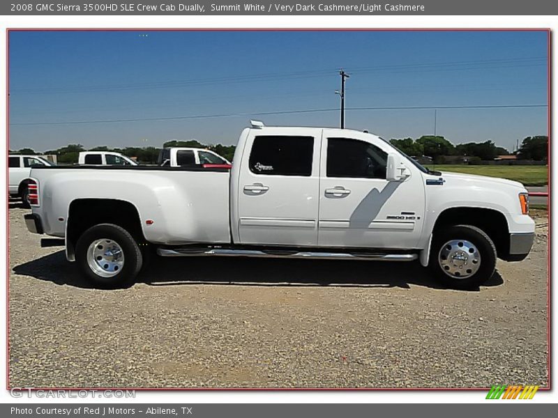 Summit White / Very Dark Cashmere/Light Cashmere 2008 GMC Sierra 3500HD SLE Crew Cab Dually